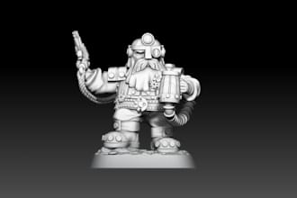 create miniatures of 3d characters for 3d pint or cnc