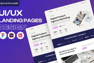 design website UI UX, homepage landing page design, mockup in figma