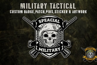 do custom vintage, military tactical patch, and badge logo