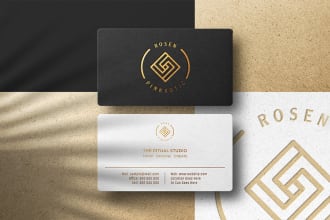 do modern, minimalist luxury business card design with logo design