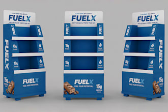 design 3d retail display, product display stand, posm, and countertop display