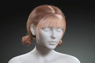 create 3d realistic hair groom, xgen, hair card or fur hair with blender