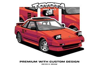 draw vector art cartoon illustration from your car