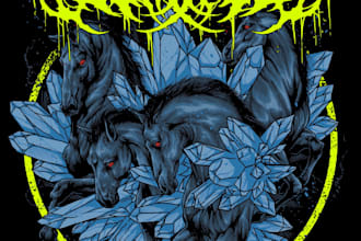 draw custom full color t shirt illustration design