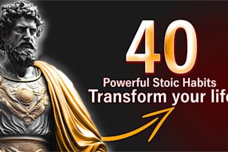 create unique design youtube thumbnail on stoicism quotes