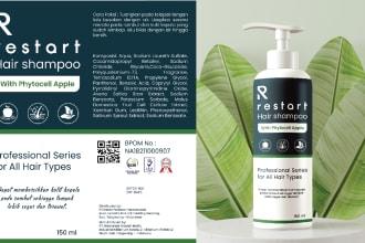 design label for shampoo or pump and spray bottle