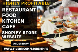 design restaurant food kitchen grocery seafood pizza cafe shopify store website