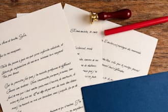 beautifully handwrite your letter with vintage stamp