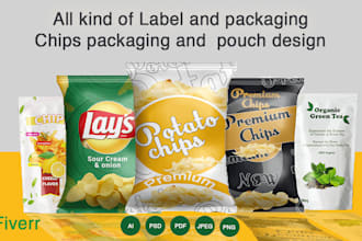 create custom chip bags, candy wrappers, and packaging design