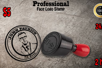 design digital unique face rubber stamp logo watermark