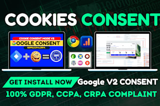 set up cookie consent v2, cookie consent banner, ccpa, crpa, gdpr via GTM , ga4
