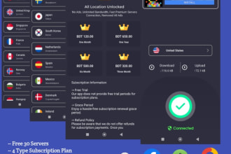 create a professional VPN app with admin panel