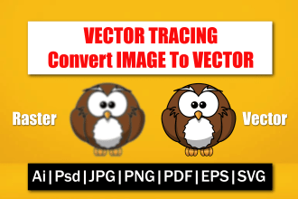vector tracing logo and redraw raster to vector images