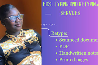 do professional fast typing and retyping of pages