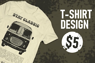 make design vintage car for tshirt