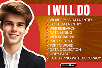 do accurate data entry, web research, and copy paste jobs with fast delivery