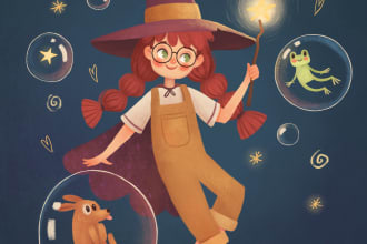 draw children story book illustration