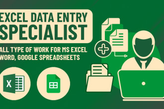 do excel data entry, data cleaning and validation