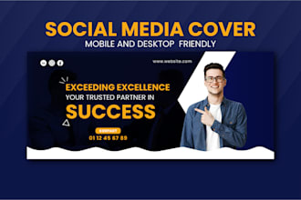 design facebook, linkedin, twitter, youtube cover or social media banner