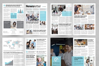 design newsletter print ready layout, proposal and magazine layout