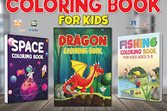 design kids coloring book cover and interior in one pack for amazon kdp