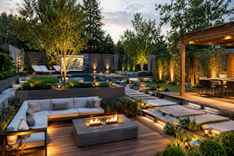 design stunning 3d landscape, garden, terrace, patio, and backyard