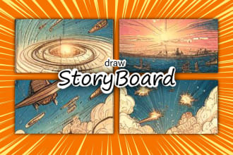 draw storyboard for 2d, 3d animation and film advertisement commercial game