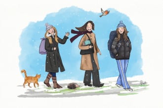 create your family portrait painting style illustration