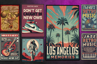 design you a vintage or retro event posters