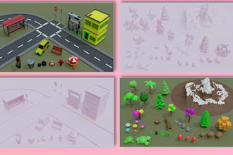 make 3d lowpoly, stylized model and props for your game