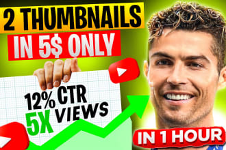 design viral custom clickbait youtube thumbnail in 2 hours