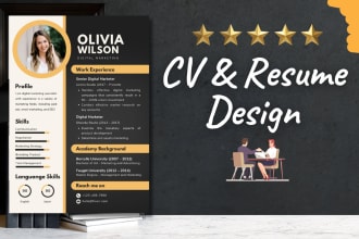 design attractive cv design and resume maker or curriculum vitae