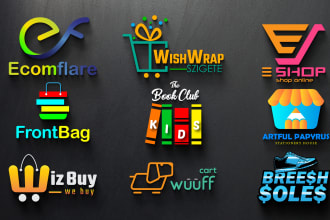 design a sleek 3d professional shopify ecommerce online store logo
