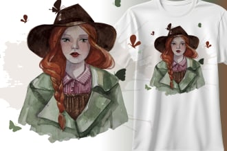 create retro vintage tshirt design with custom illustration