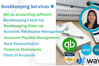 do bookkeeping clean up and catch up using qbo, xero, wave and zoho