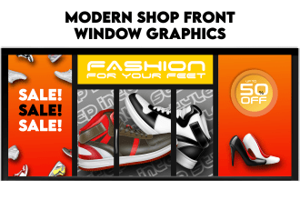 design modern shopfront or storefront window graphics