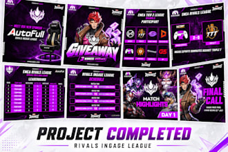 design esports tournament banners and gaming event graphics