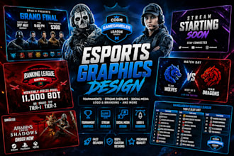 design esports tournament posters and gaming event graphics