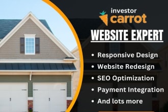 design real estate investor carrot website with SEO optimization
