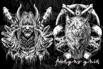 draw anything dark art, metal, horror, brutal illustration