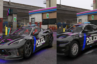 design custom fivem car livery of police, ems and sports car
