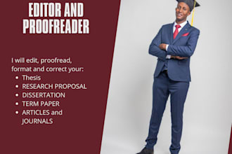 proofread, format and edit your thesis or dissertation in 24hrs