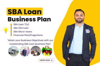 prepare an sba business plan for the sba loan
