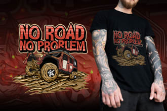 draw amazing offroad car illustration for t shirt design