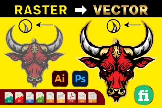 do vector tracing, redraw, edit and modify logo or image to vector ai, redesign