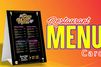 design eyecatching restaurant menu, food menu, digital menu for you