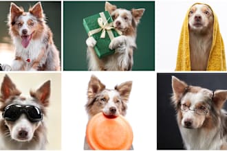 do product photography with dog model