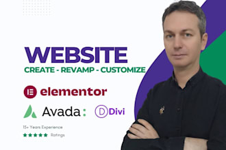 redesign create wordpress website with avada, divi or elementor pro