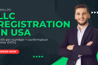 do llc formation registration in USA with state fees included ein