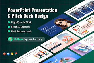 do powerpoint presentation design, or investor pitch deck